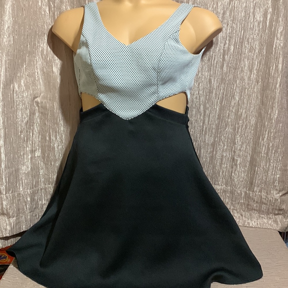 Maurices Mini Summer Dress Sleeveless Black White with Black Polka Dots S